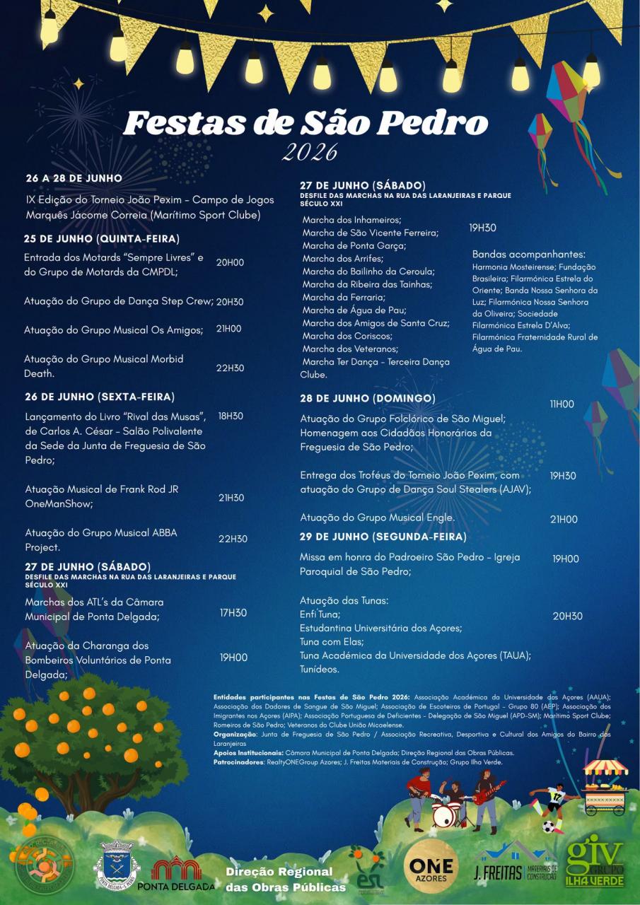 Festas de S&atilde;o Pedro 2026