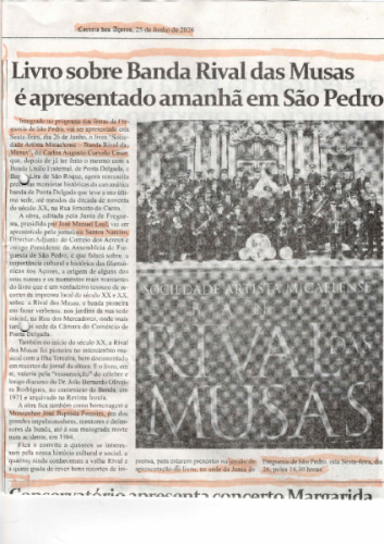 Correio dos A&ccedil;ores: Livro sobre Banda Rival das Musas &eacute; apresentado amanh&atilde; em S&atilde;o Pedro